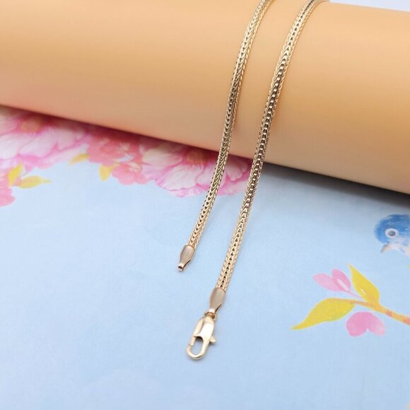 Classic Flat Chain Rose Gold Necklace for Elegant Everyday Wear, XPNL0074 - Picture 6 of 12